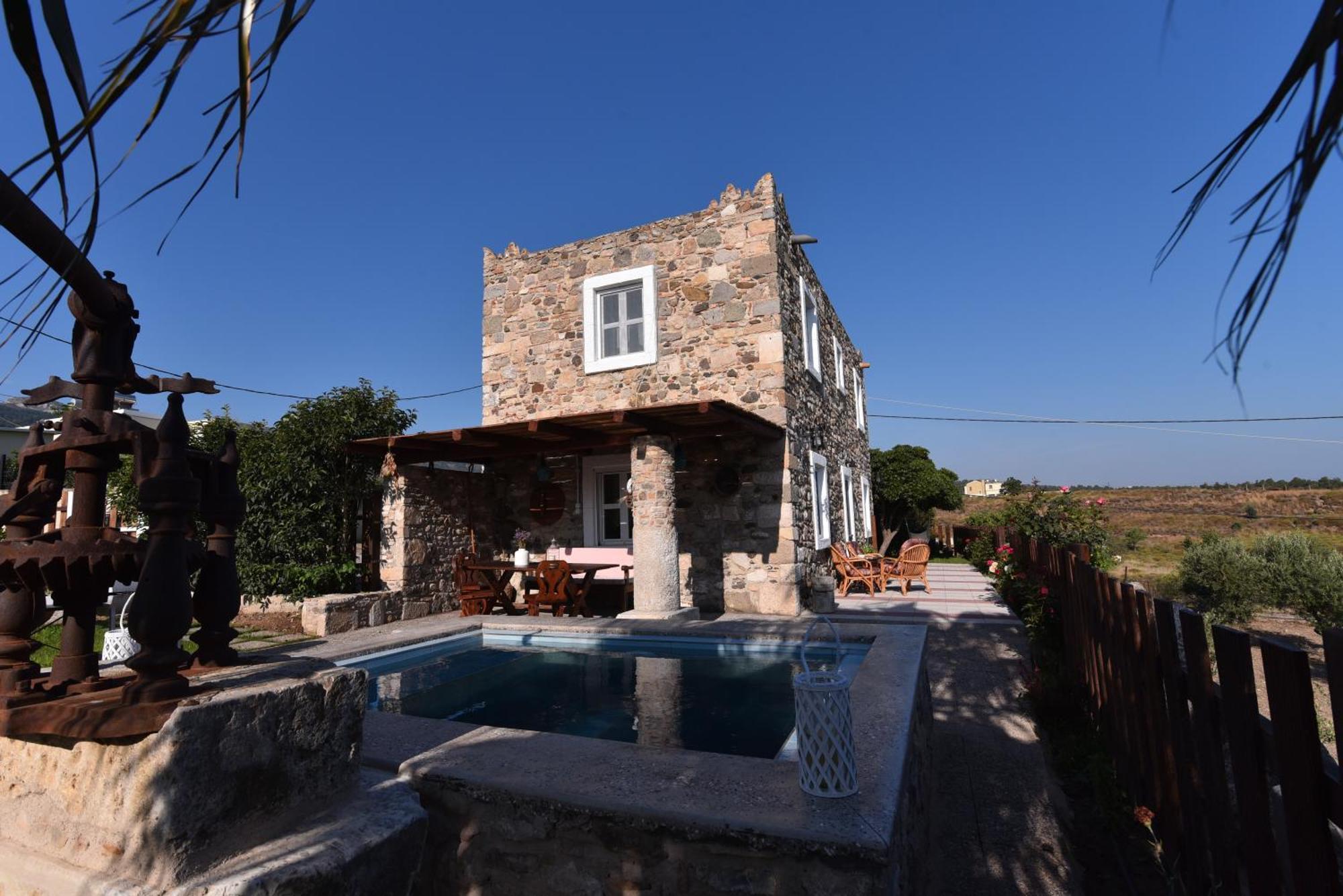 Traditional Kos Villa With Swimming Pool, Lawn Yard And Bbq Exterior foto